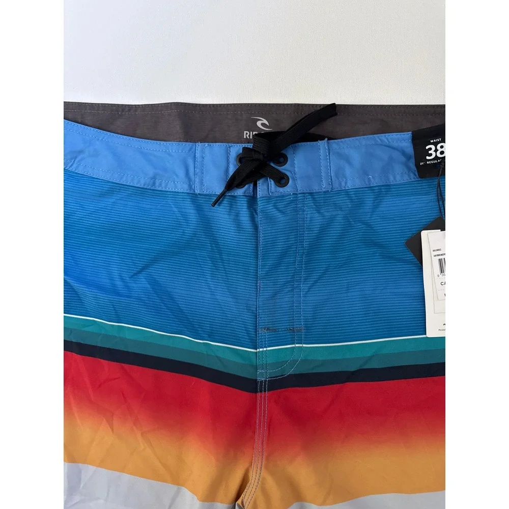 Rip Curl Daybreakers Boardshorts Blue Sunset Striped Mens 38 06UMBO 21 Outseam